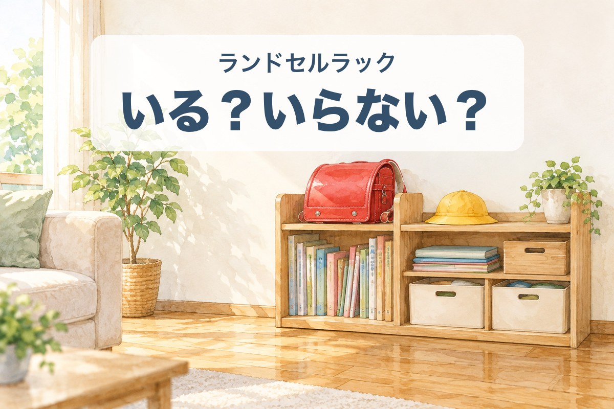 ランドセルラックはいる？いらない？（リビングの木製ラックとランドセル）
